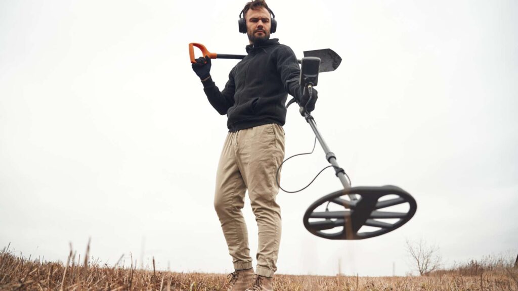 Pantalla y controles de un detector de metales profesional